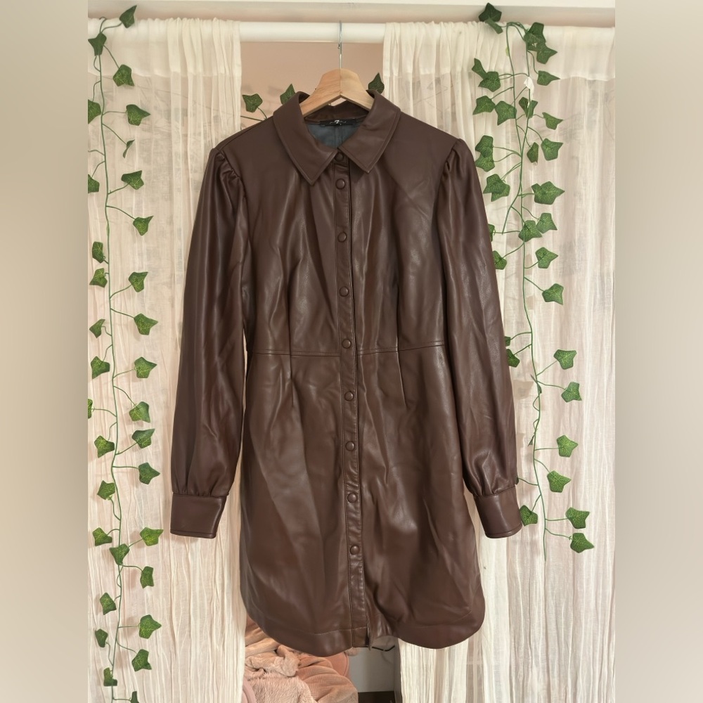 faux leather shirt jacket